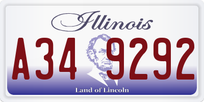 IL license plate A349292