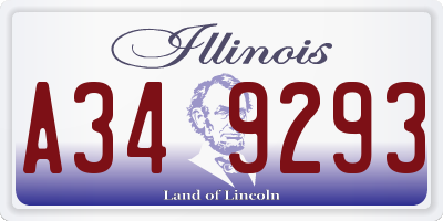 IL license plate A349293