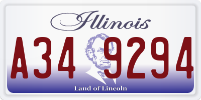 IL license plate A349294