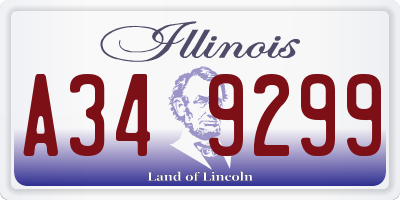 IL license plate A349299