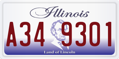 IL license plate A349301