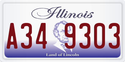 IL license plate A349303