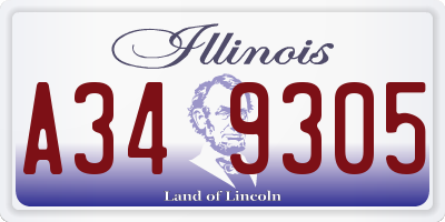 IL license plate A349305