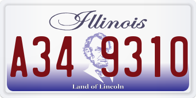 IL license plate A349310