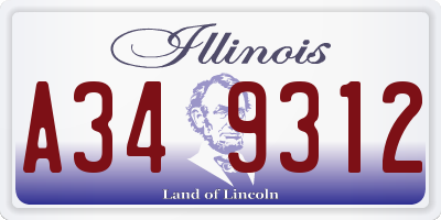 IL license plate A349312