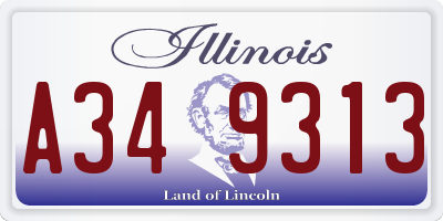 IL license plate A349313