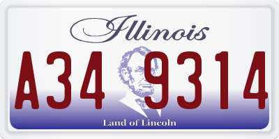 IL license plate A349314