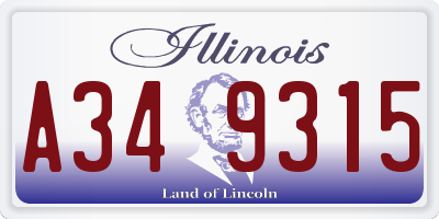 IL license plate A349315