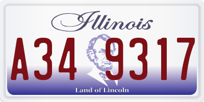 IL license plate A349317