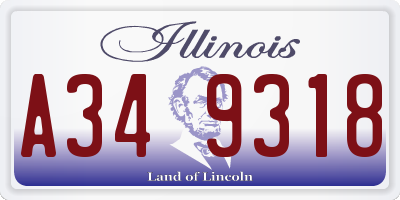 IL license plate A349318