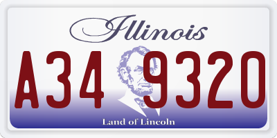 IL license plate A349320