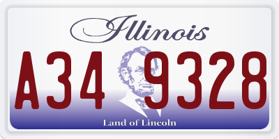 IL license plate A349328