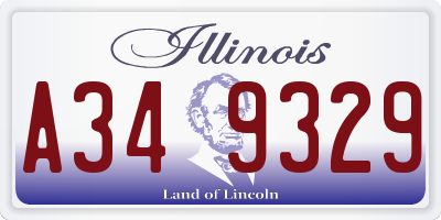 IL license plate A349329