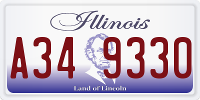 IL license plate A349330