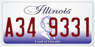 IL license plate A349331