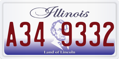 IL license plate A349332