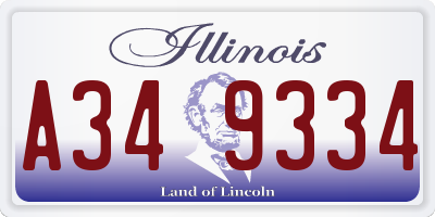 IL license plate A349334