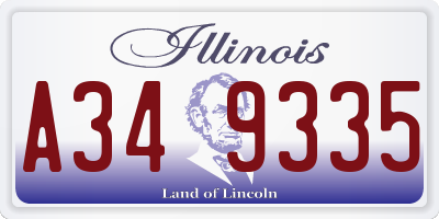 IL license plate A349335