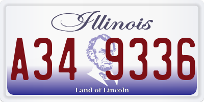 IL license plate A349336