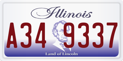 IL license plate A349337