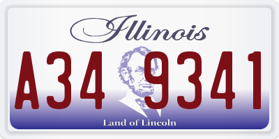 IL license plate A349341