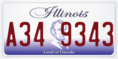 IL license plate A349343