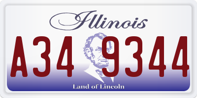 IL license plate A349344