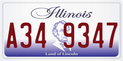 IL license plate A349347