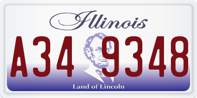 IL license plate A349348