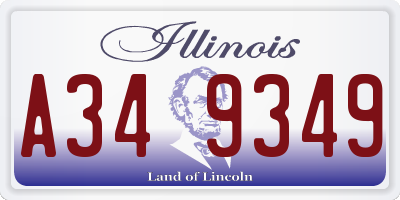 IL license plate A349349