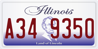 IL license plate A349350