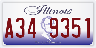 IL license plate A349351