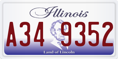 IL license plate A349352