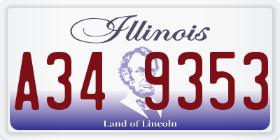 IL license plate A349353