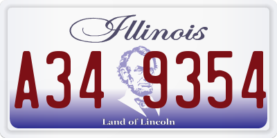 IL license plate A349354