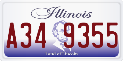IL license plate A349355