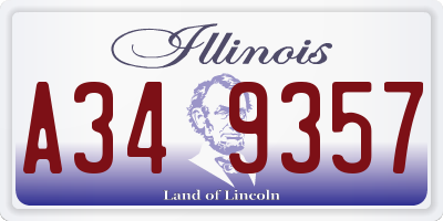 IL license plate A349357
