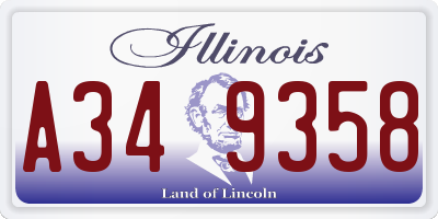 IL license plate A349358