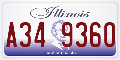 IL license plate A349360