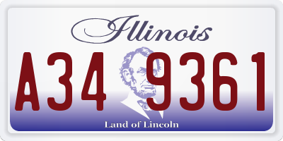 IL license plate A349361