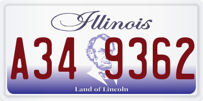 IL license plate A349362