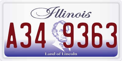 IL license plate A349363