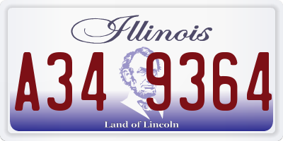 IL license plate A349364