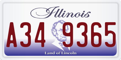 IL license plate A349365