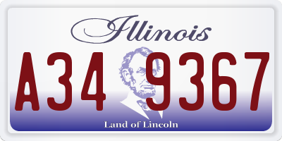 IL license plate A349367