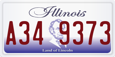 IL license plate A349373