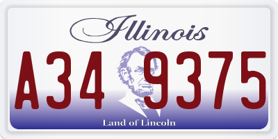 IL license plate A349375