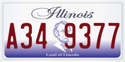 IL license plate A349377