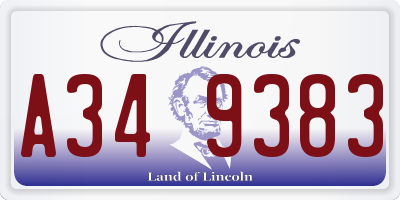 IL license plate A349383