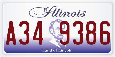 IL license plate A349386